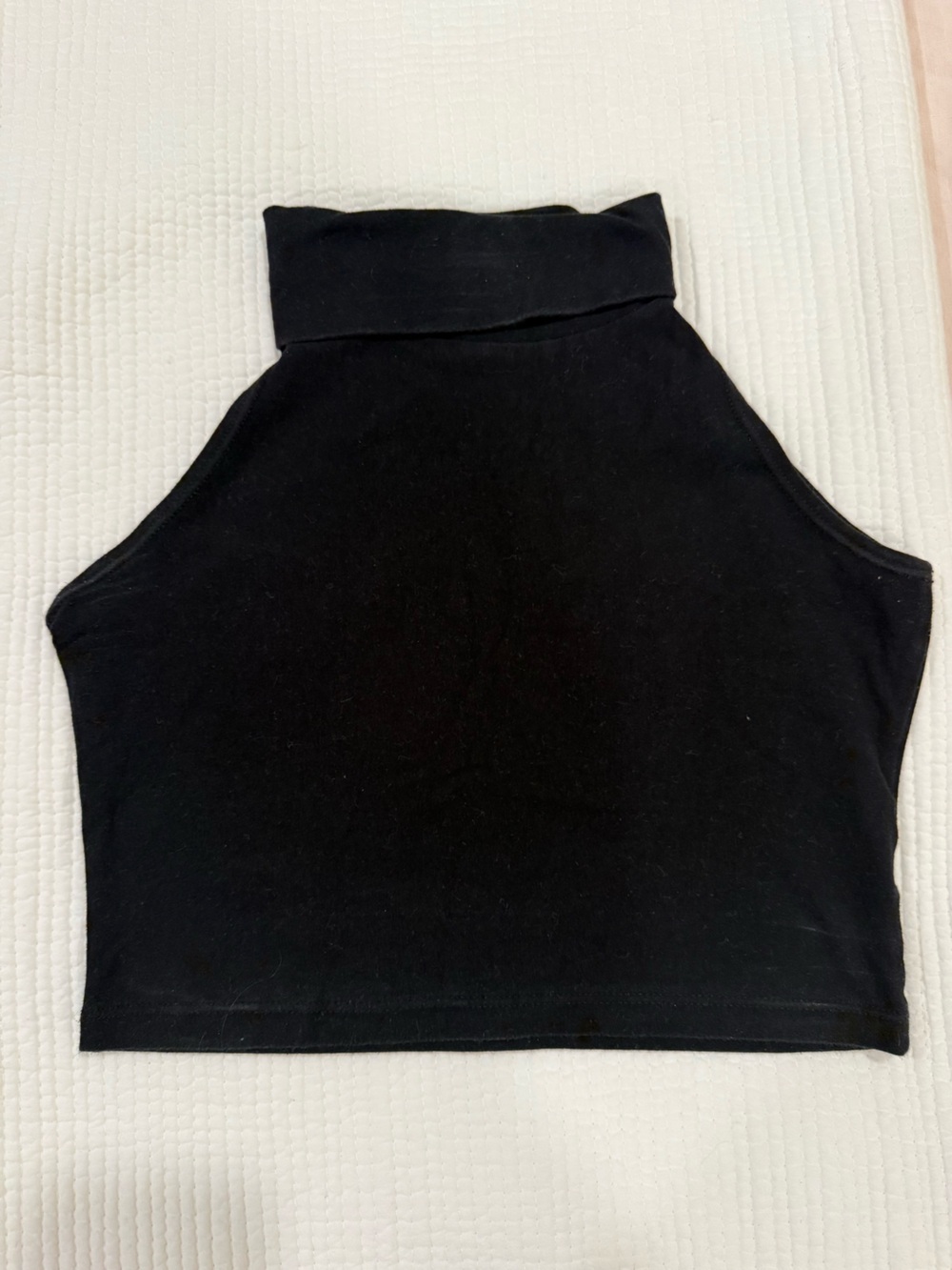 American Apparel Black Turtle Neck Crop Top